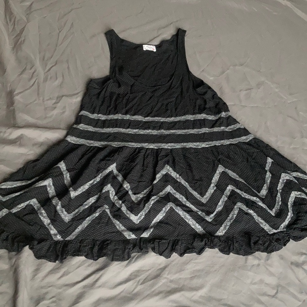 Free People Intimately Voile Lace Trapeze Slip black XS